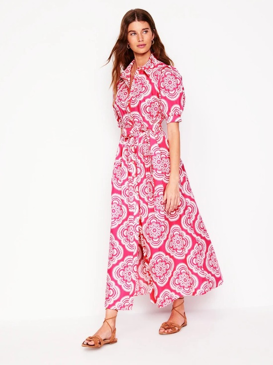 Boden Dresses & Skirts - Alexa Maxi Shirt Dress-Pink Peony, Botanic Blush